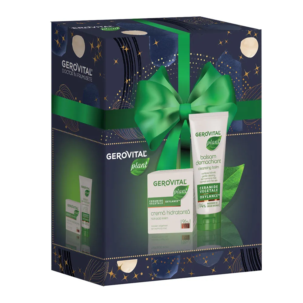 Pachet Balsam Demachiant cu Ceramide Vegetale Plant, 100ml + Crema Hidratanta Plant, 50ml, Gerovital