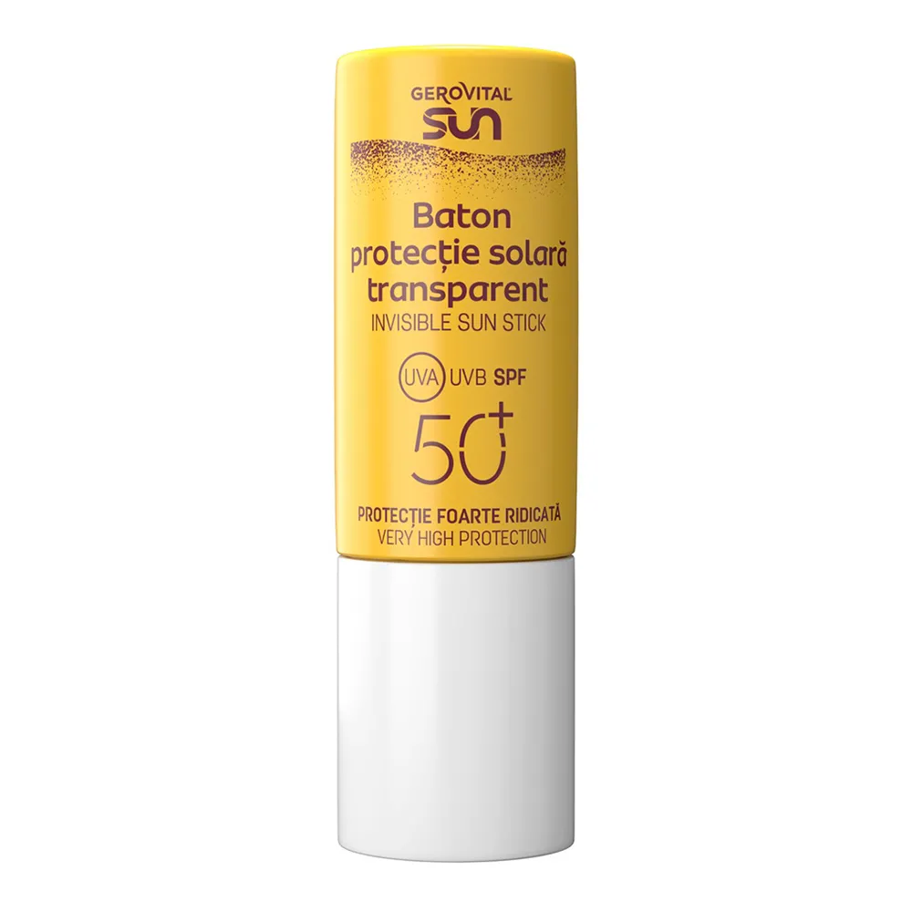 Baton Protectie Solara Transparent SPF50+, 12ml, Gerovital