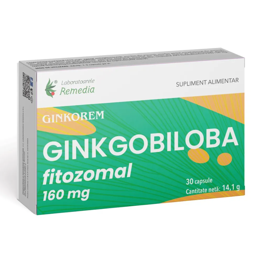 Ginkgo Biloba Fitozomal Ginkorem 160mg, 30 capsule, Lab. Remedia