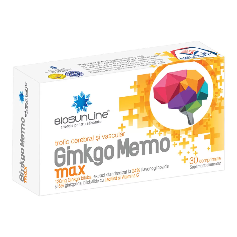 Ginkgo Memo Max, 30 comprimate, Helcor
