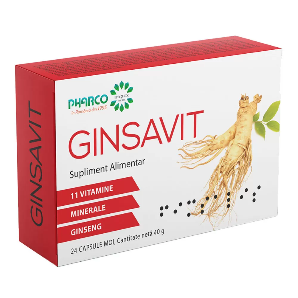 Ginsavit, 24 capsule, Pharco