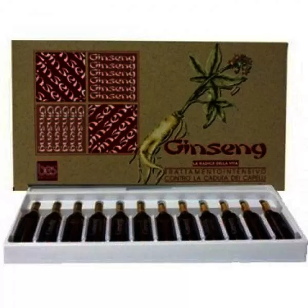 Tratament contra caderii parului Ginseng, 12 fiole, Bes Beauty & Science