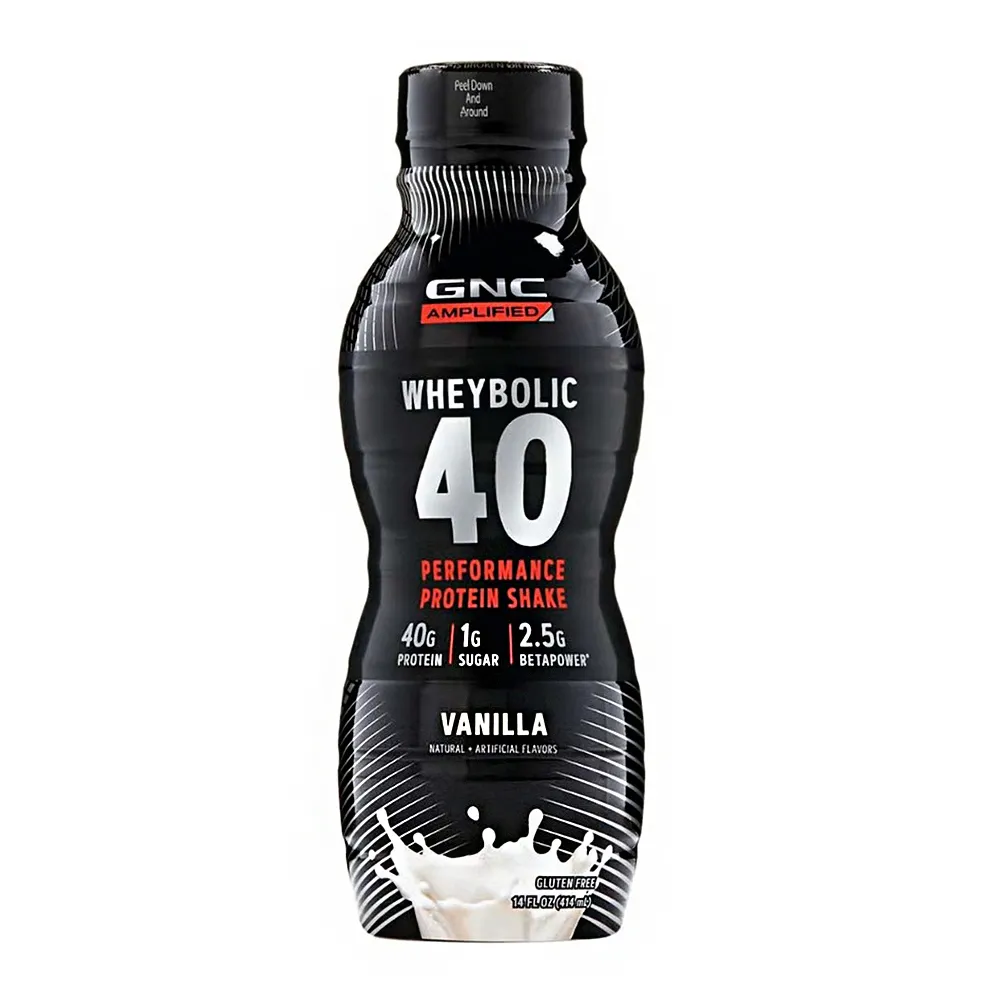 Shake Proteic RTD cu Aroma de Vanilie, Wheybolic 40, 414 ml, GNC AMP