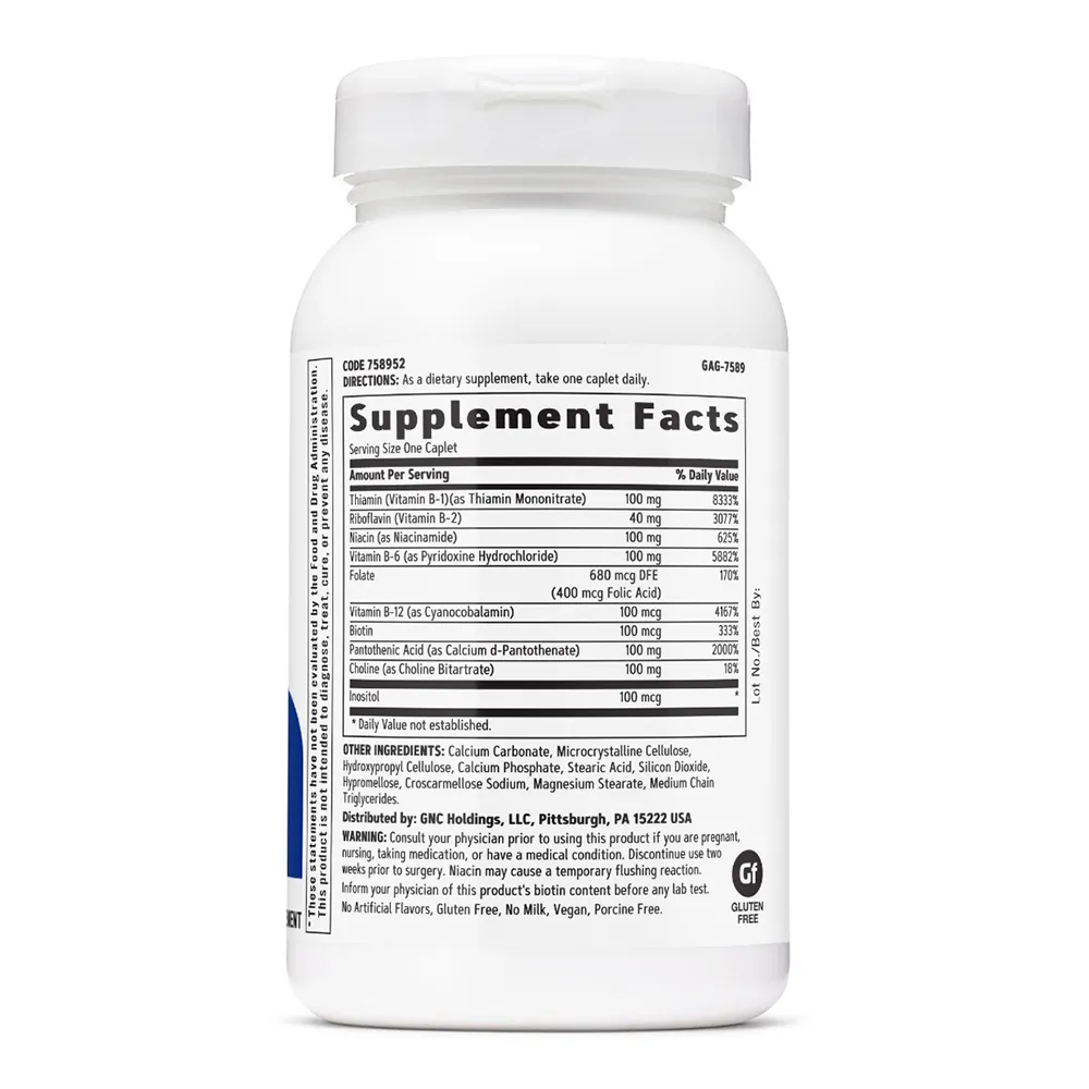 Gnc B-complex Big 100, Complex De Vitamina B, 100 Tb