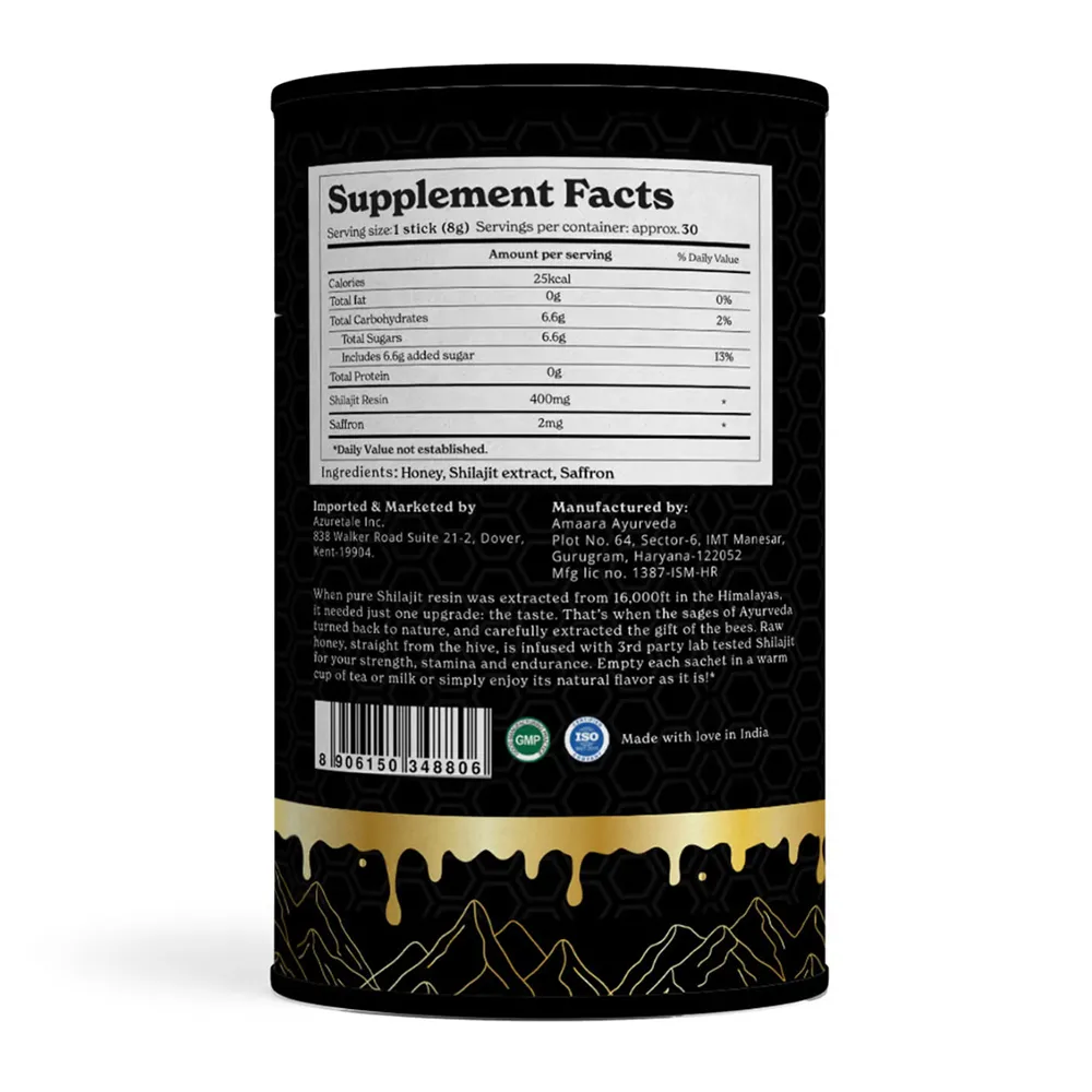 Pliculete de Shilajit din Himalaya si Miere cu 75% Acid Fulvic, 30 pliculete, GNC