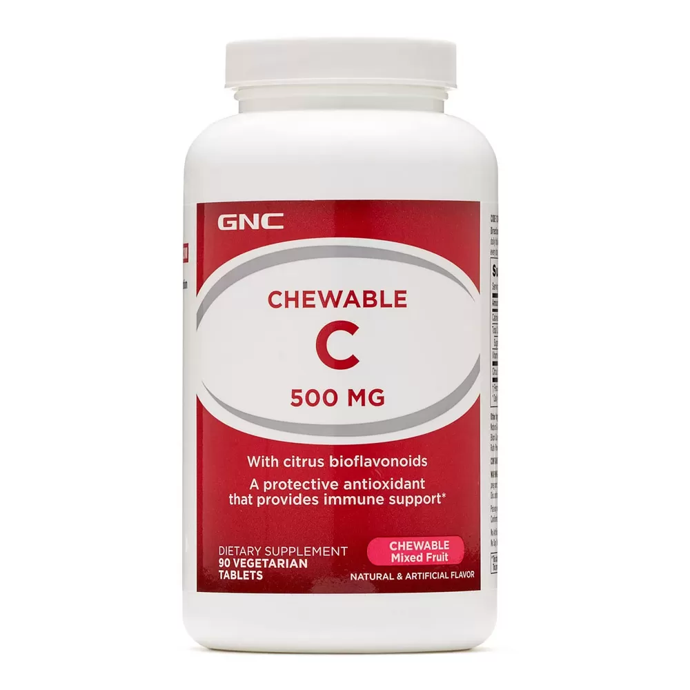 Gnc Chewable C 500 Mg, Vitamina C Masticabila, 90 Tb
