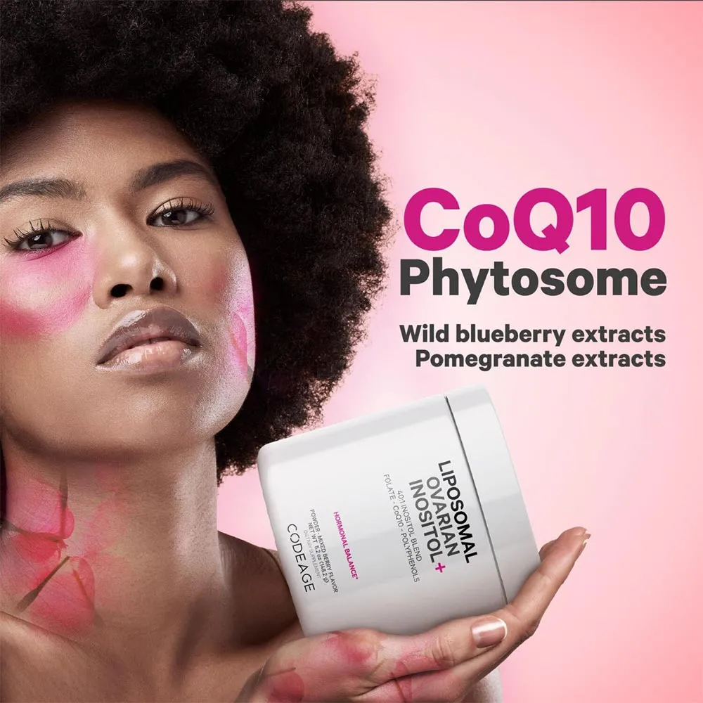 Codeage Liposomal Ovarian Inositol+ - Mixed Berry , Myo-Inozitol Ovarian cu Coenzima Q10 cu Aroma de Fructe de Padure, 148.2g, GNC