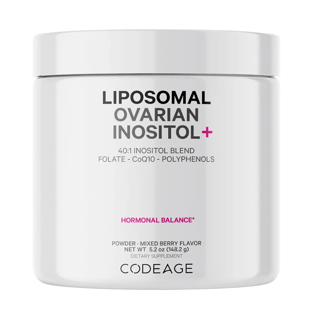 Codeage Liposomal Ovarian Inositol+ - Mixed Berry , Myo-Inozitol Ovarian cu Coenzima Q10 cu Aroma de Fructe de Padure, 148.2g, GNC