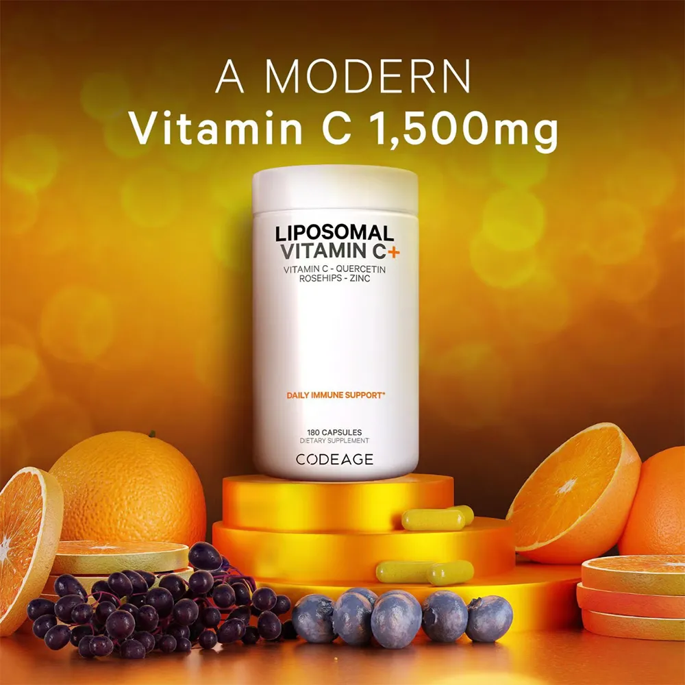 Vitamina C Liposomala - Formula Avansata pentru Absorbtie Superioara CodeAge, 180 capsule, GNC