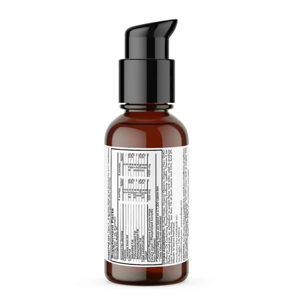 Nano Food Turmeric Phytosome 1000 mg cu Aroma de Citrice CodeAge, 59.2ml, GNC