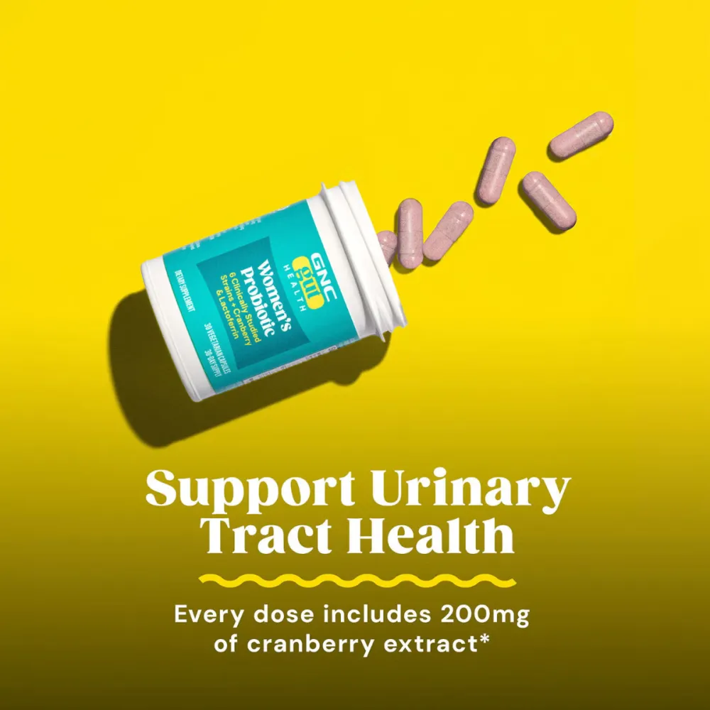 Probiotic pentru Flora Vaginala, LAB4®, 30 Miliarde UFC, cu Merisor si Lactoferrin, 30 capsule, GNC Gut Health