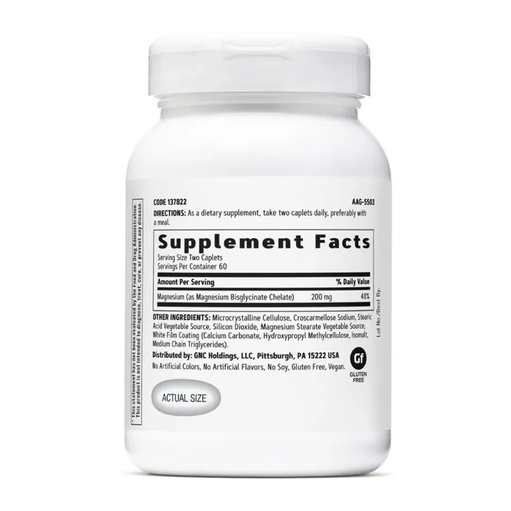 Magnesium Glycinate 200mg, 120 capsule, GNC
