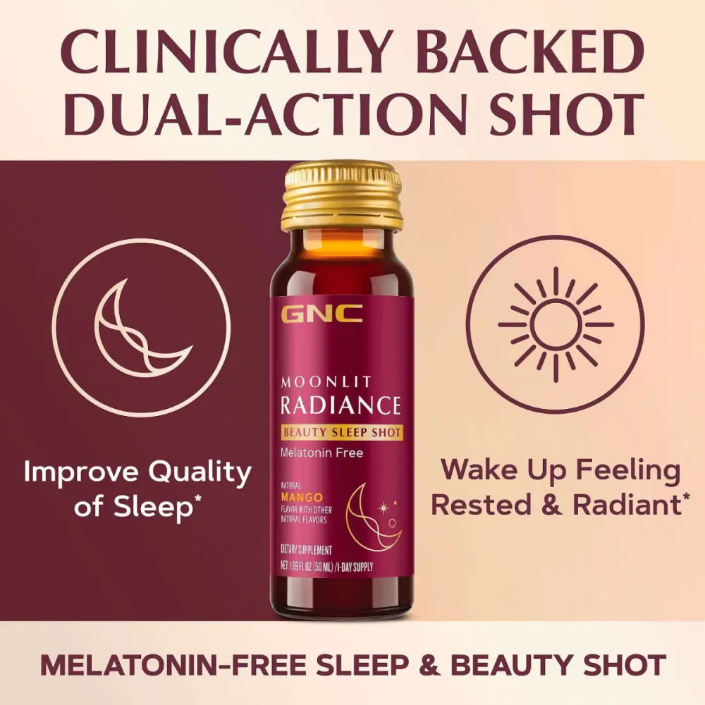 Shot pentru frumusete si somn cu aroma de mango Moonlit, 10 fiole x 50ml, GNC