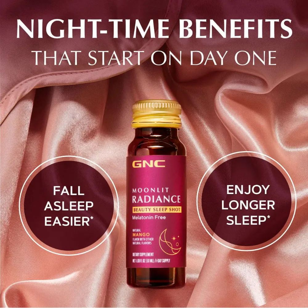 Shot pentru frumusete si somn cu aroma de mango Moonlit, 10 fiole x 50ml, GNC