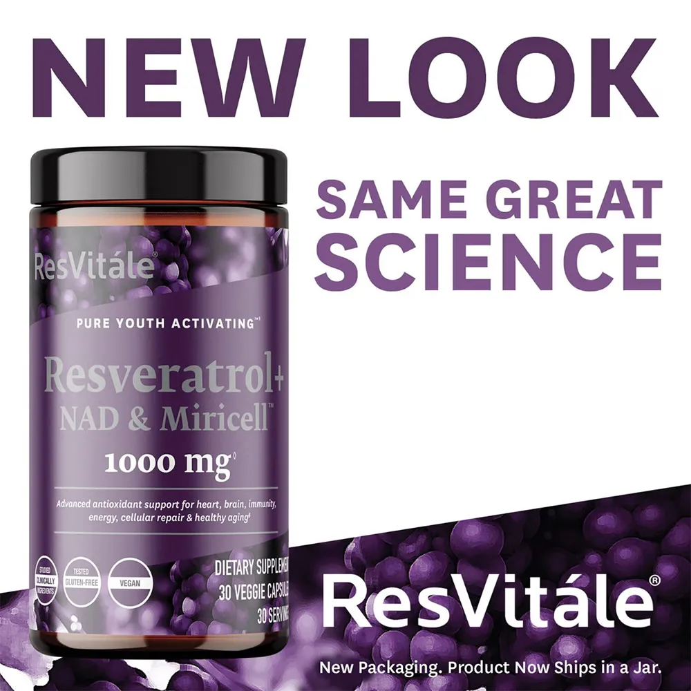ResVitale Resveratrol +NAD & Miricell, 30 capsule, GNC
