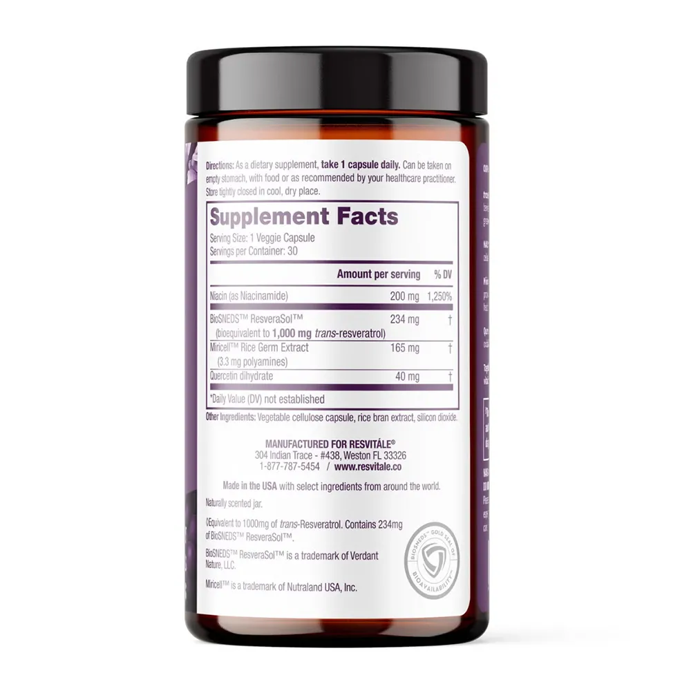ResVitale Resveratrol +NAD & Miricell, 30 capsule, GNC