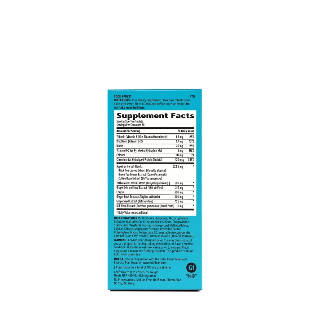 Gnc Total Lean Appetrex Control, Formula Pentru Reducerea Apetitului Alimentar, 60 Tb