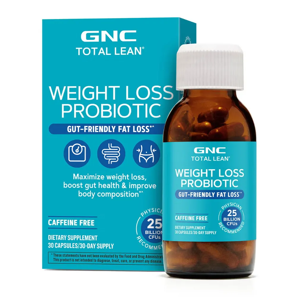 Total Lean® Weight Loss Probiotic, Probiotic LAB4® Studiat Clinic, 25 Miliarde UFC Culturi Vii pentru Controlul Greutatii, 30 capsule, GNC