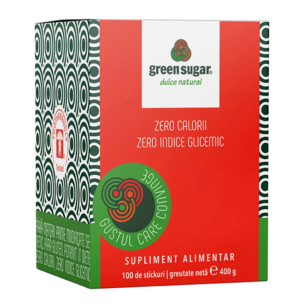 Green Sugar Indulcitor Natural 4g, 100 sticks, Remedia