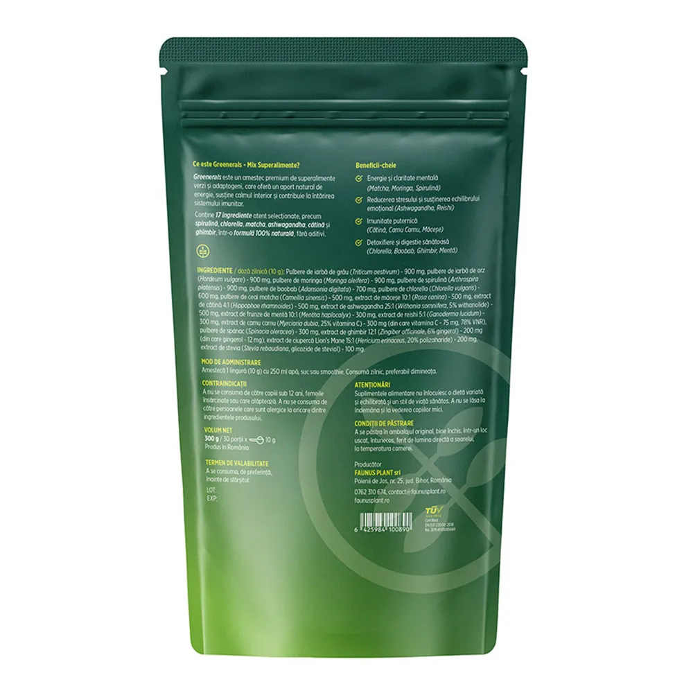 Superalimente Naturale Greenerals pulbere, 300g, Faunus Plant