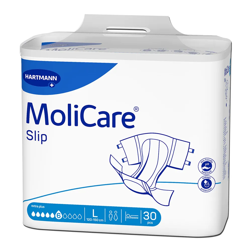 Scutece Incontinenta Molicare Extra Plus L Slip, 6 picaturi, 30 bucati, Hartmann