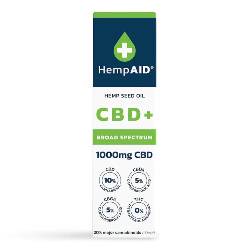 Ulei de Canepa 1000mg CBD/500mg CBDA/500mg CBGA, 10ml, HempAID
