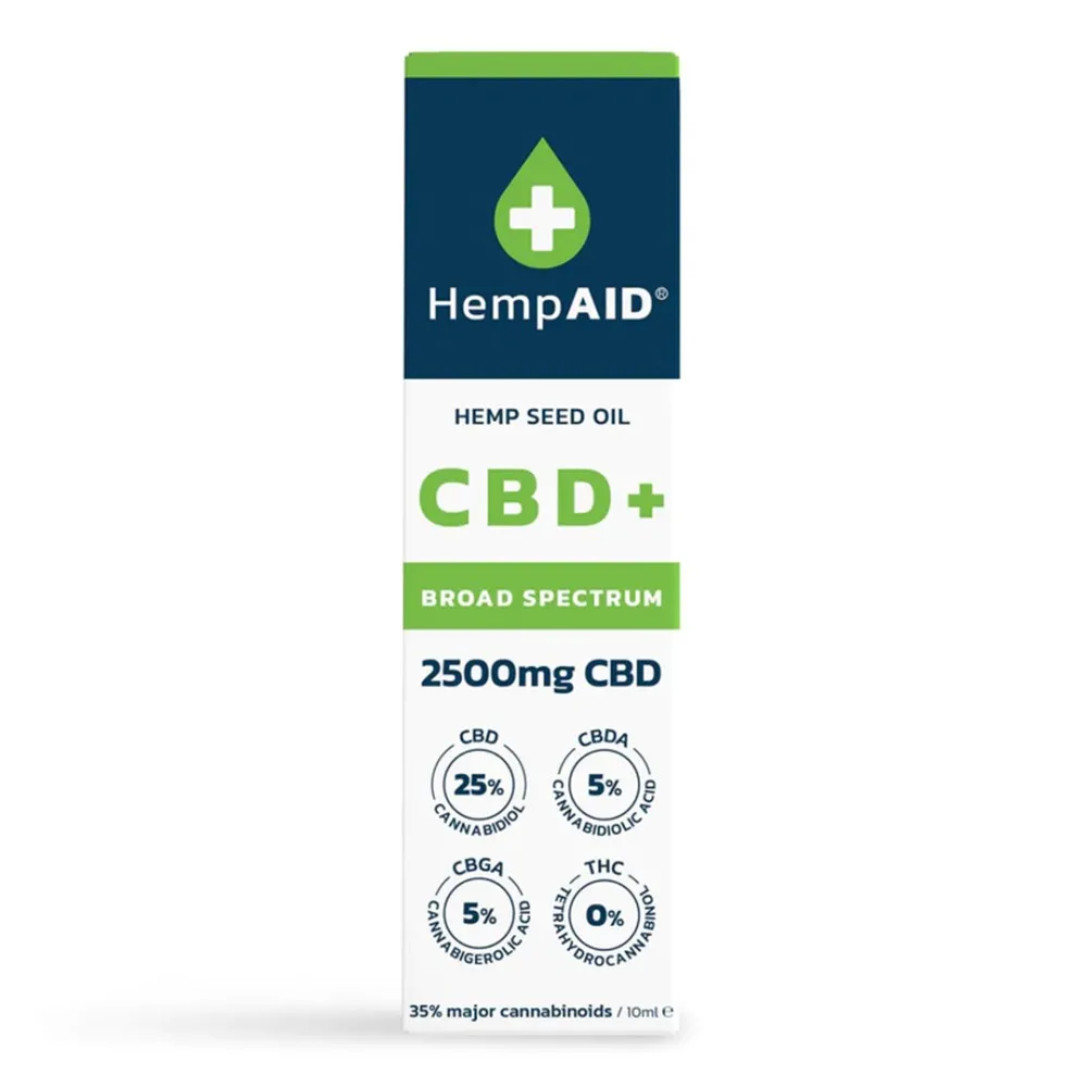 Ulei de Canepa 2500mg CBD/500mg CBDA/500mg CBGA, 10ml, HempAID