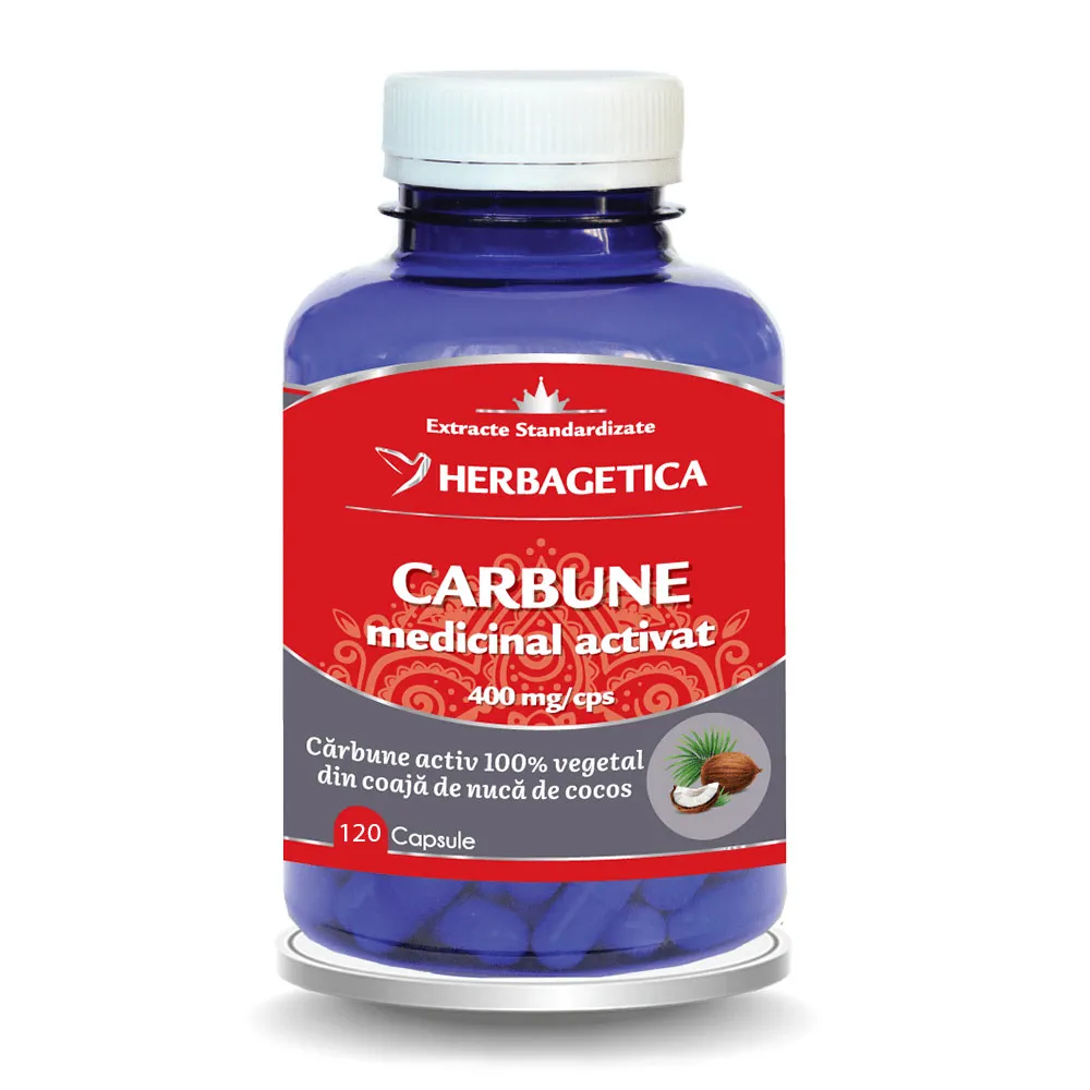 Carbune Medicinal Activat, 120 capsule, Herbagetica