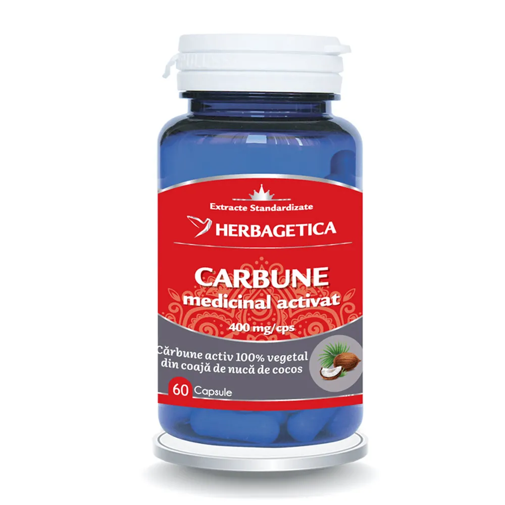 Carbune Medicinal Activat, 60 capsule, Herbagetica