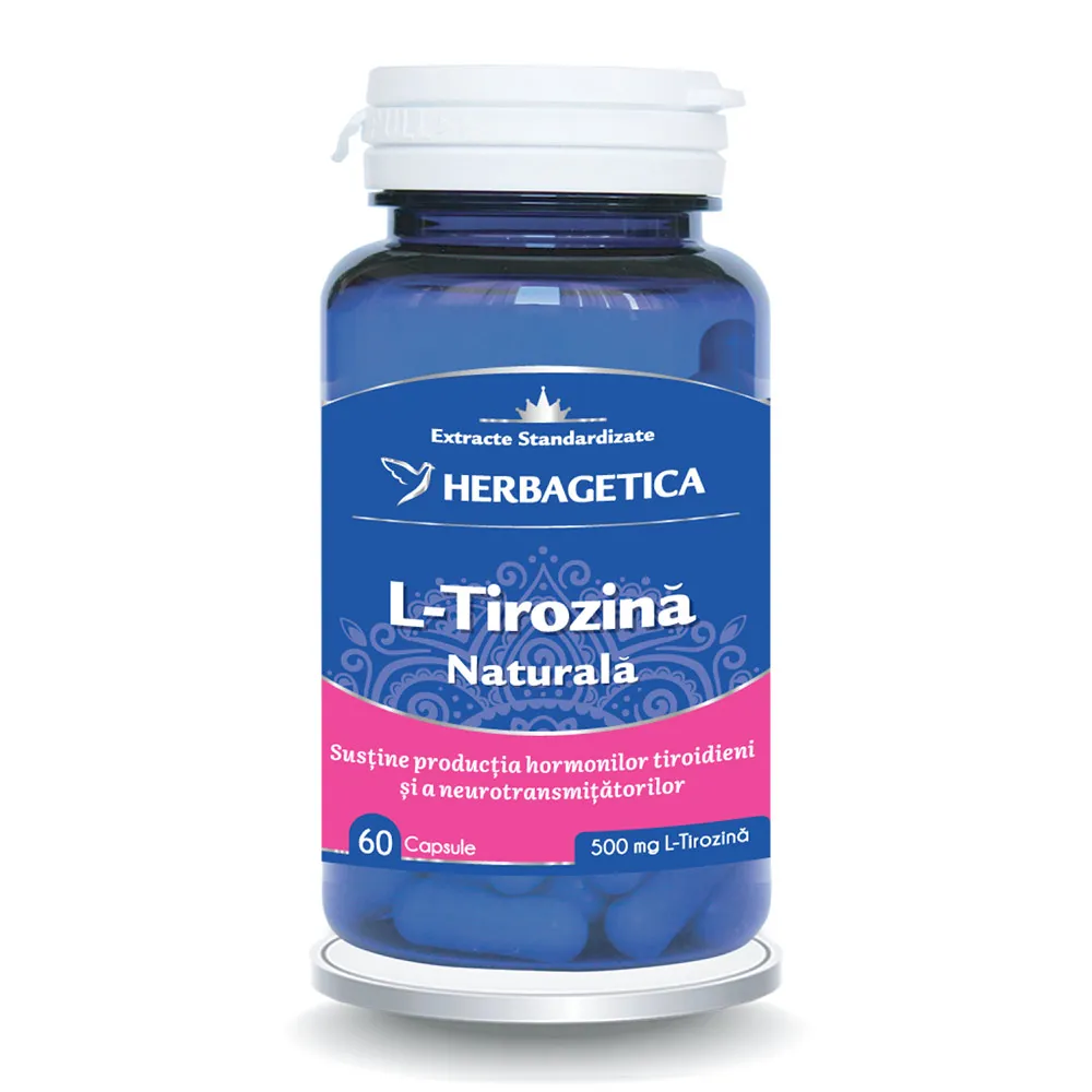 L-Tirozina Naturala, 60 capsule, Herbagetica
