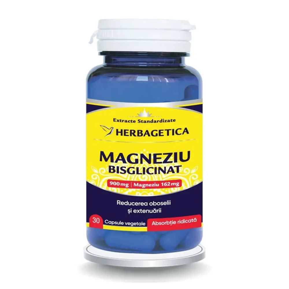 Magneziu Bisglicinat, 30 capsule, Herbagetica