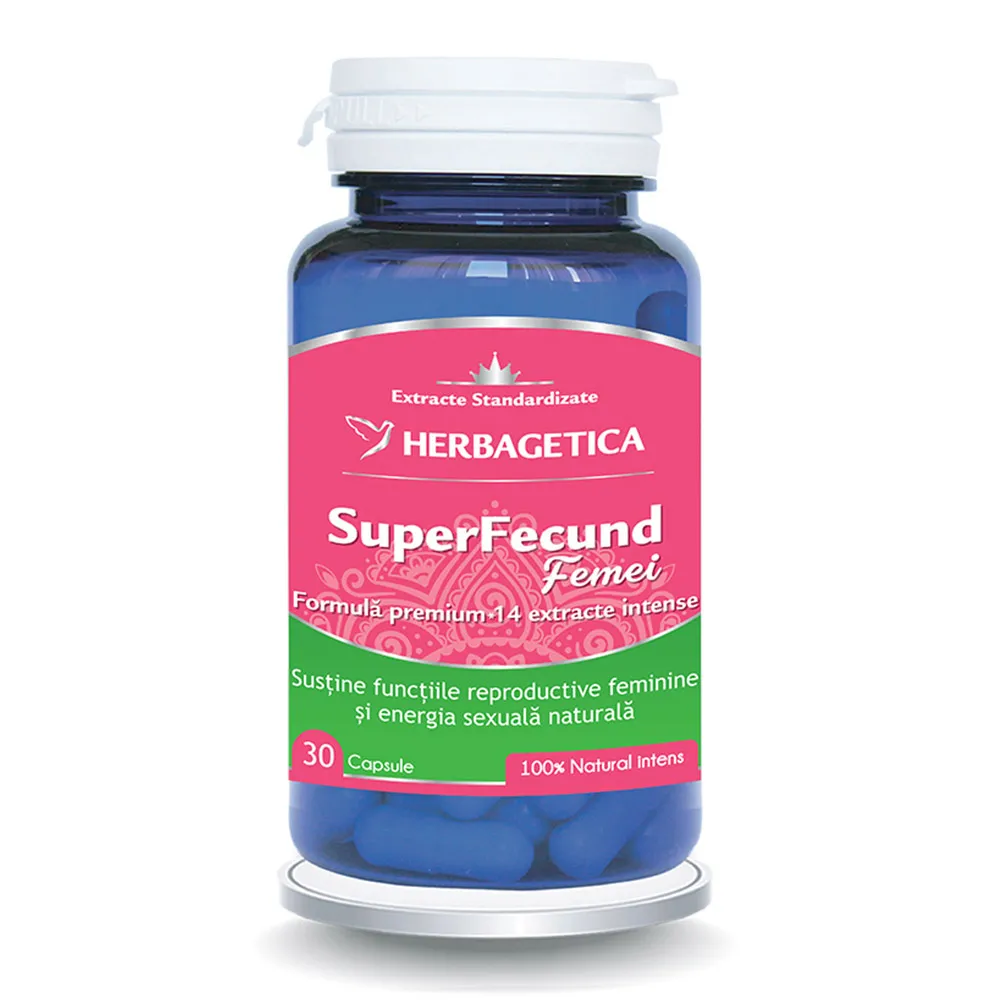 SuperFecund Femei, 30 capsule, Herbagetica