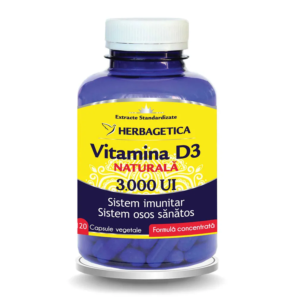 Vitamina D Naturala 3000UI, 120 capsule, Herbagetica
