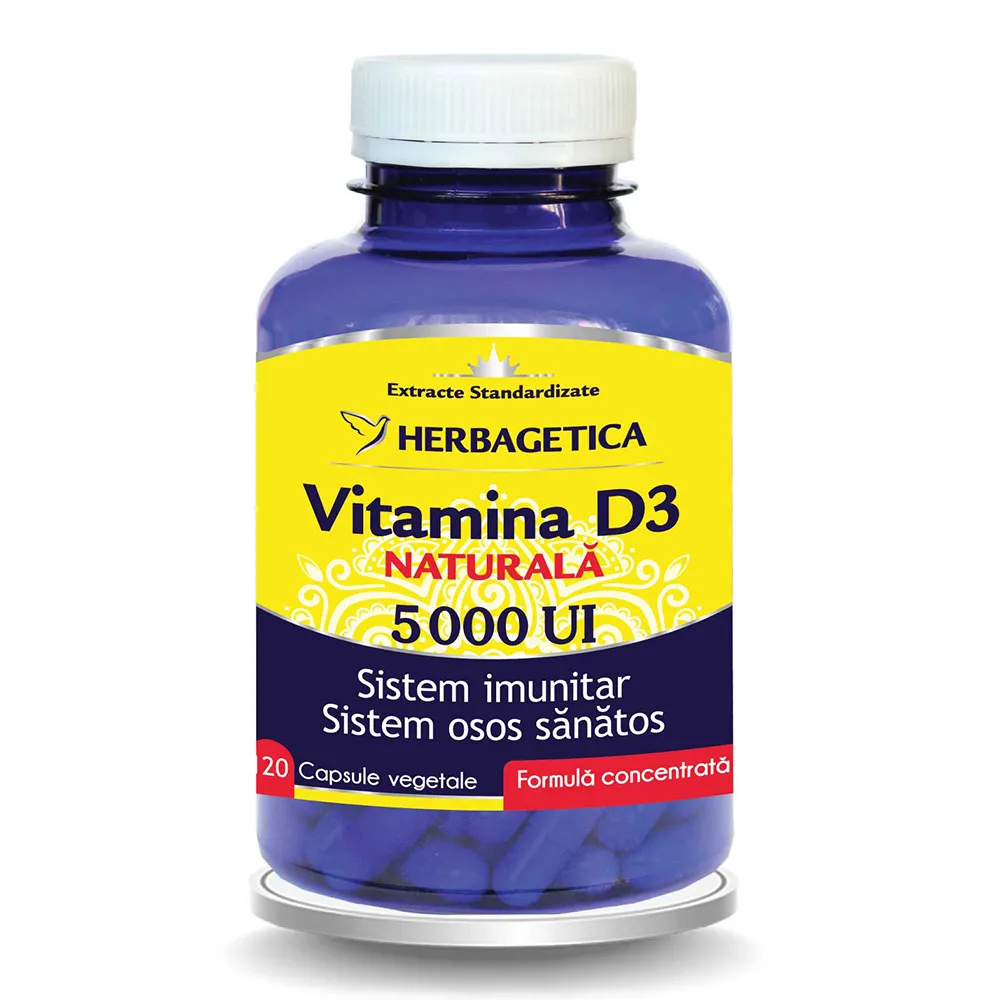 Vitamina D Naturala 5000UI, 120 capsule, Herbagetica