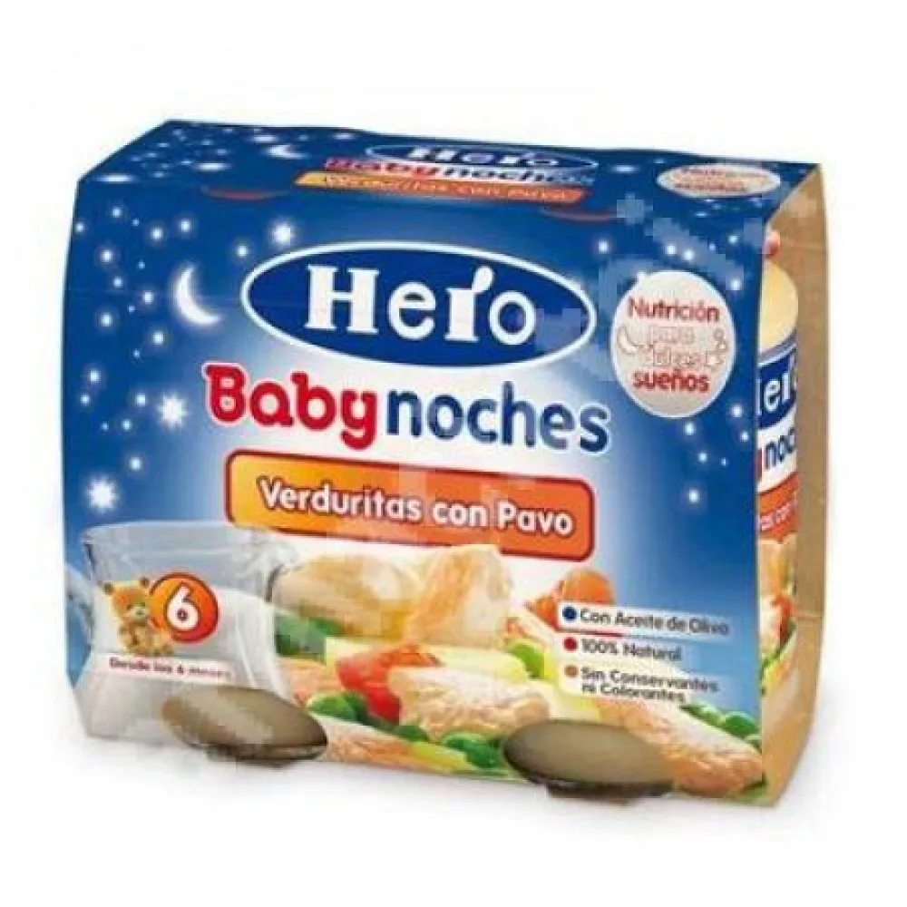 Hero Baby Meniu de Seara Legume cu Curcan 190 g x 2