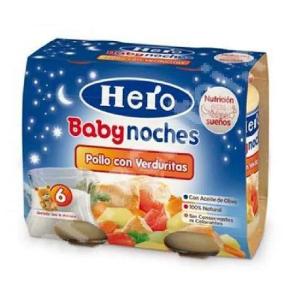 Hero Baby Meniu de Seara Legume cu Pui 190 g x 2