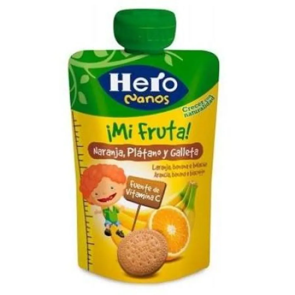 Hero Baby Nanos Desert Portocale si Banana cu Biscuit x 100g