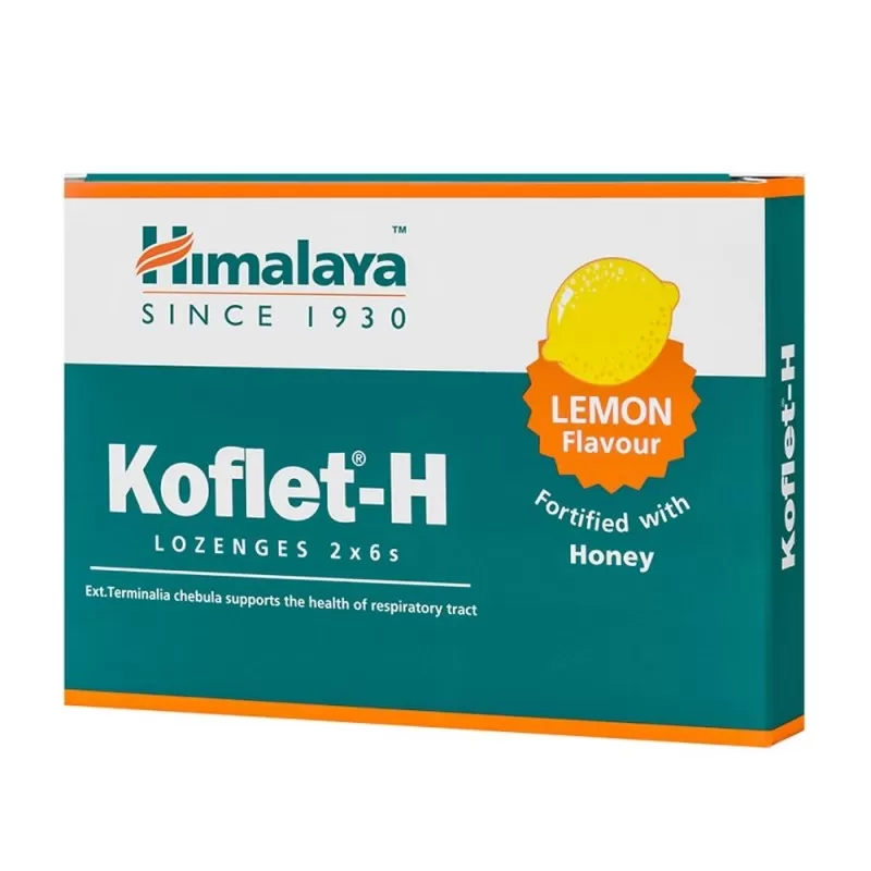 Koflet-H cu aroma de lamaie, 12 comprimate, Himalaya