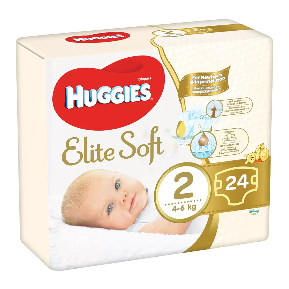 Huggies Nr.2 Elite-Soft 4-7 kg Scutece x 24