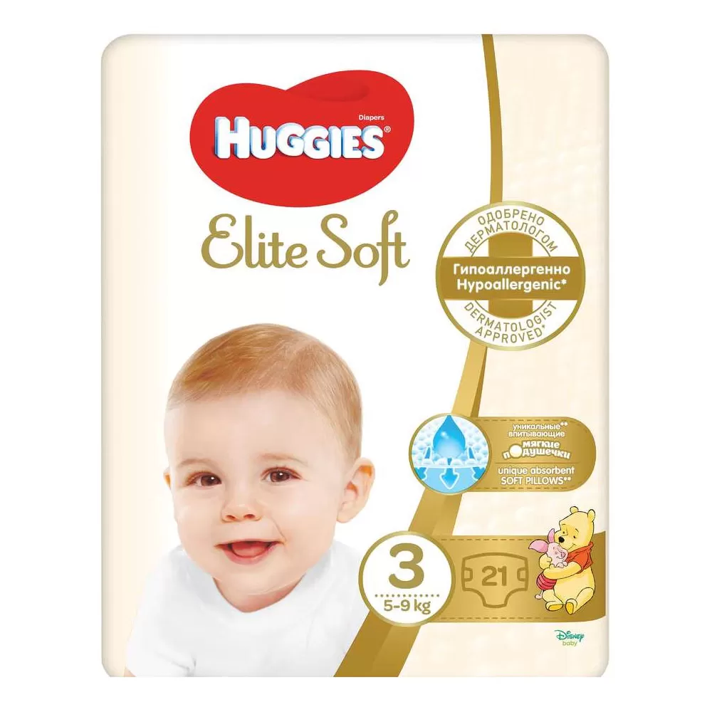 Huggies Nr.3 Elite-Soft 5-9 kg Scutece x 21