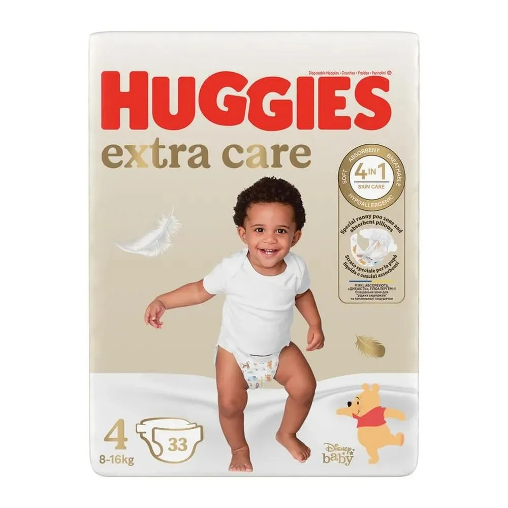 Scutece Huggies nr.4 Extra Care 8-16 kg, 33 buc