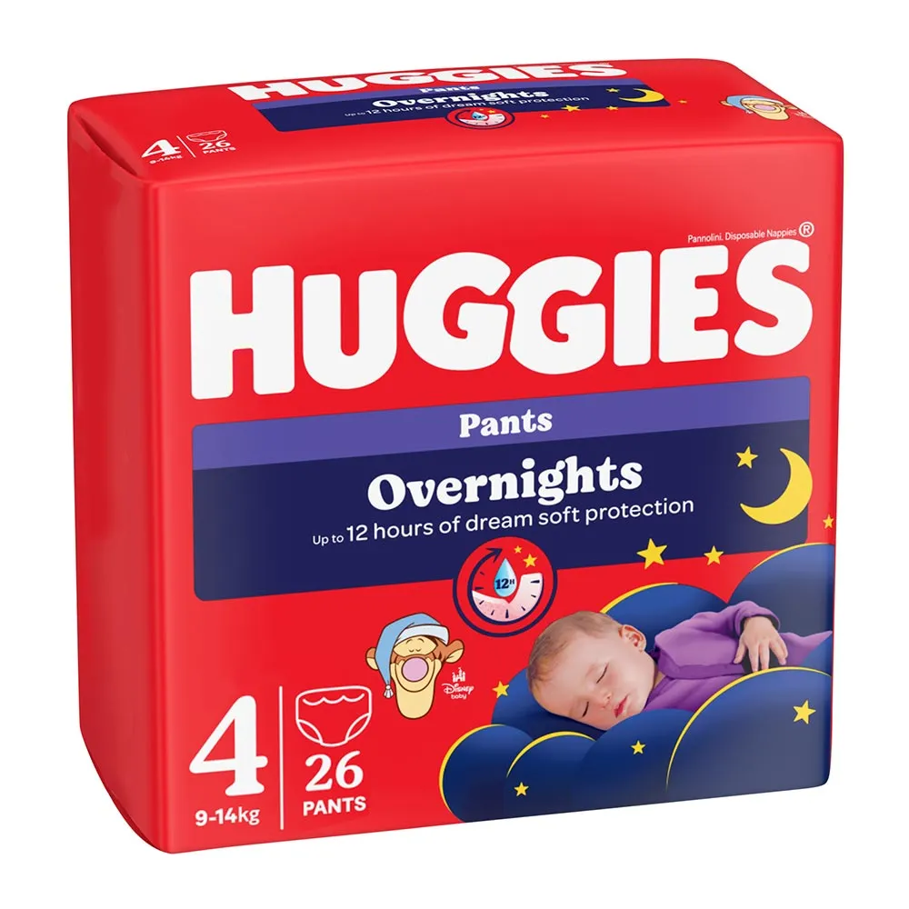 Chilotei de noapte Elite Soft Overnights, Nr. 4, 9-14 kg, 26 buc, Huggies