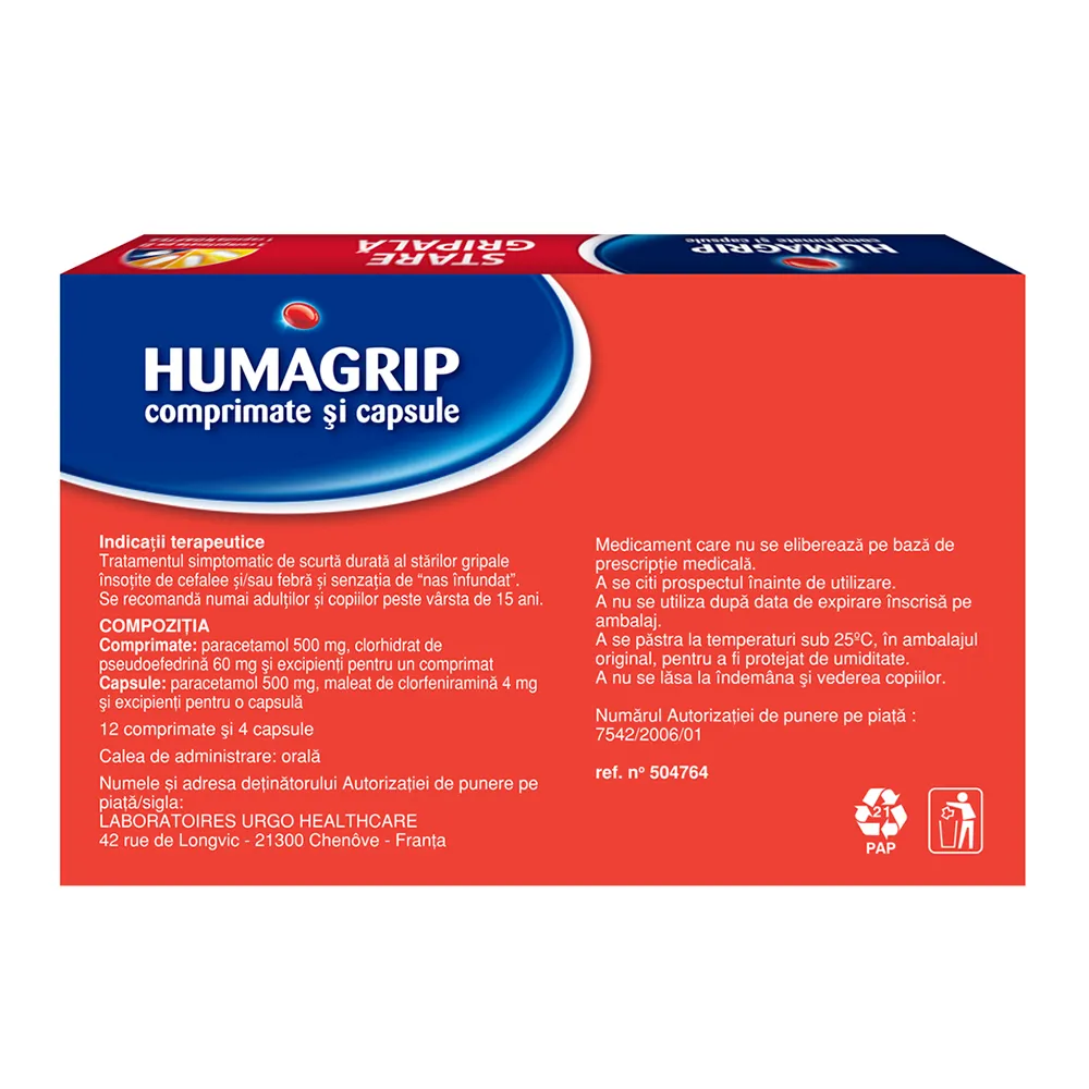 Humagrip, 12 comprimate si 4 capsule, Urgo