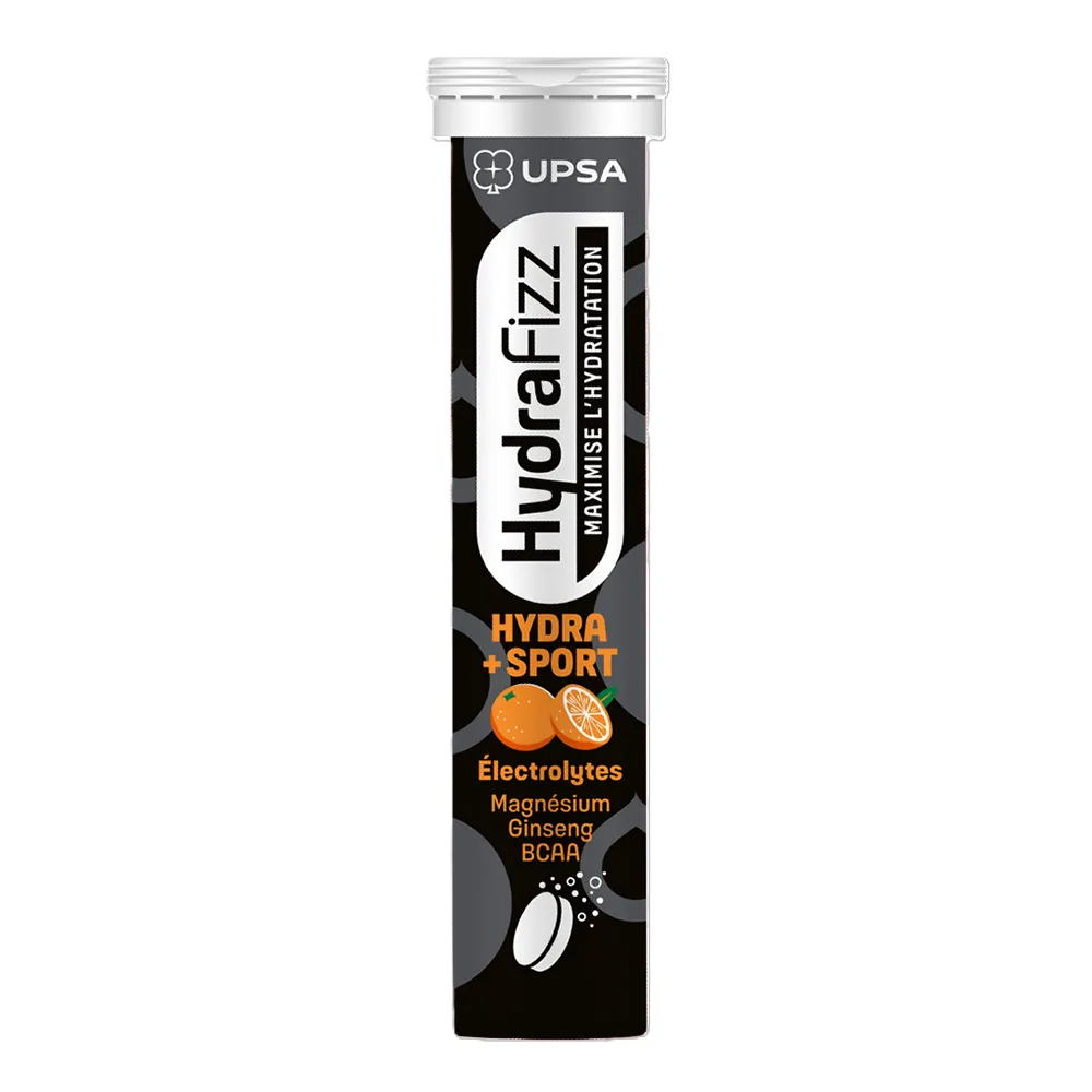 Electroliti cu aroma de portocale Hydra Sport Hydrafizz, 16 comprimate efervescente, Upsa