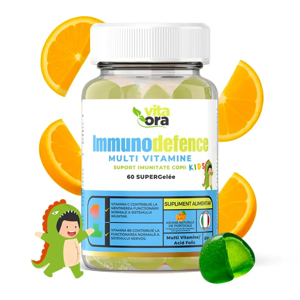 Jeleuri cu aroma de portocale Immunodefence Kids, 60 bucati, Vita Ora