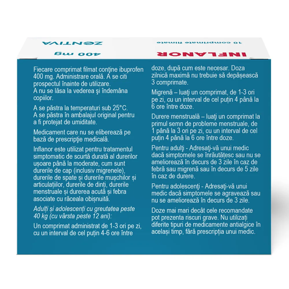 Inflanor, 400 mg, 10 comprimate filmate, Zentiva