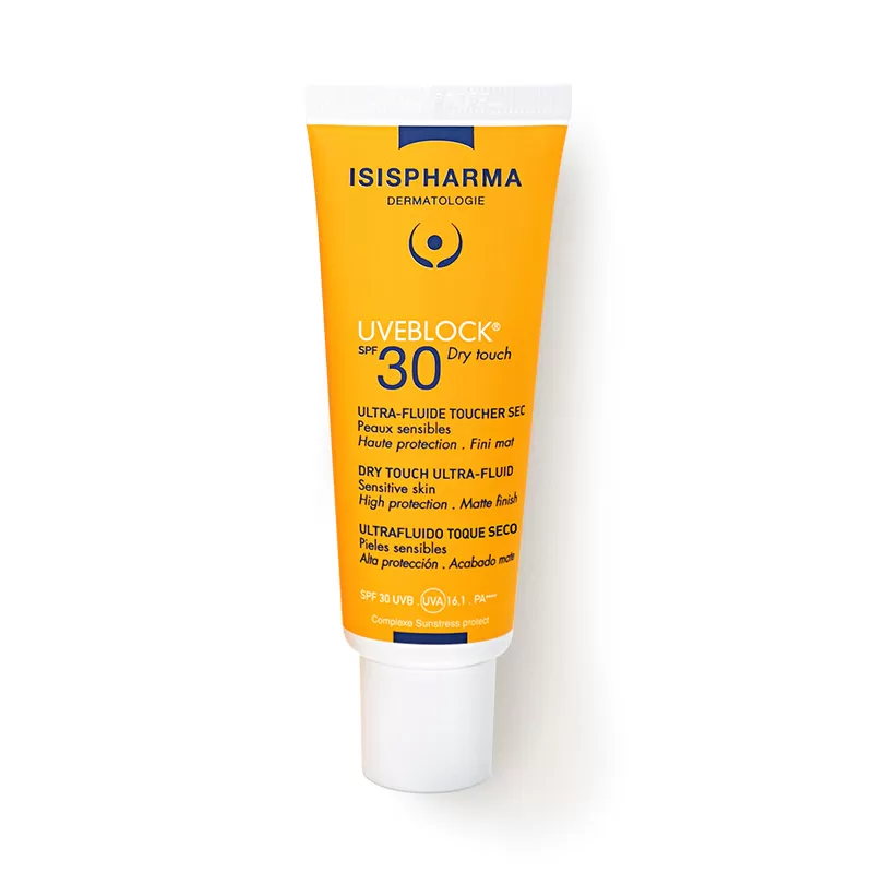 Fluid protector cu efect matifiant UVEBLOCK SPF30 Dry Touch, 40 ml, Isis Pharma