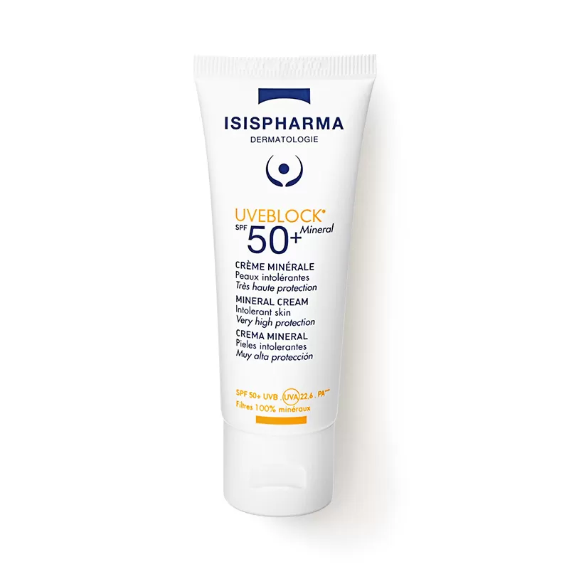 Crema cu protectie solara UVEBLOCK SPF 50+ Mineral, 40 ml, Isis Pharna