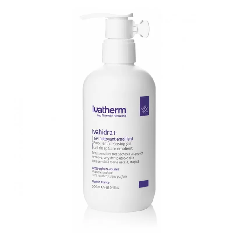 Gel de spalare emolient Ivahidra+, 500ml, Ivatherm