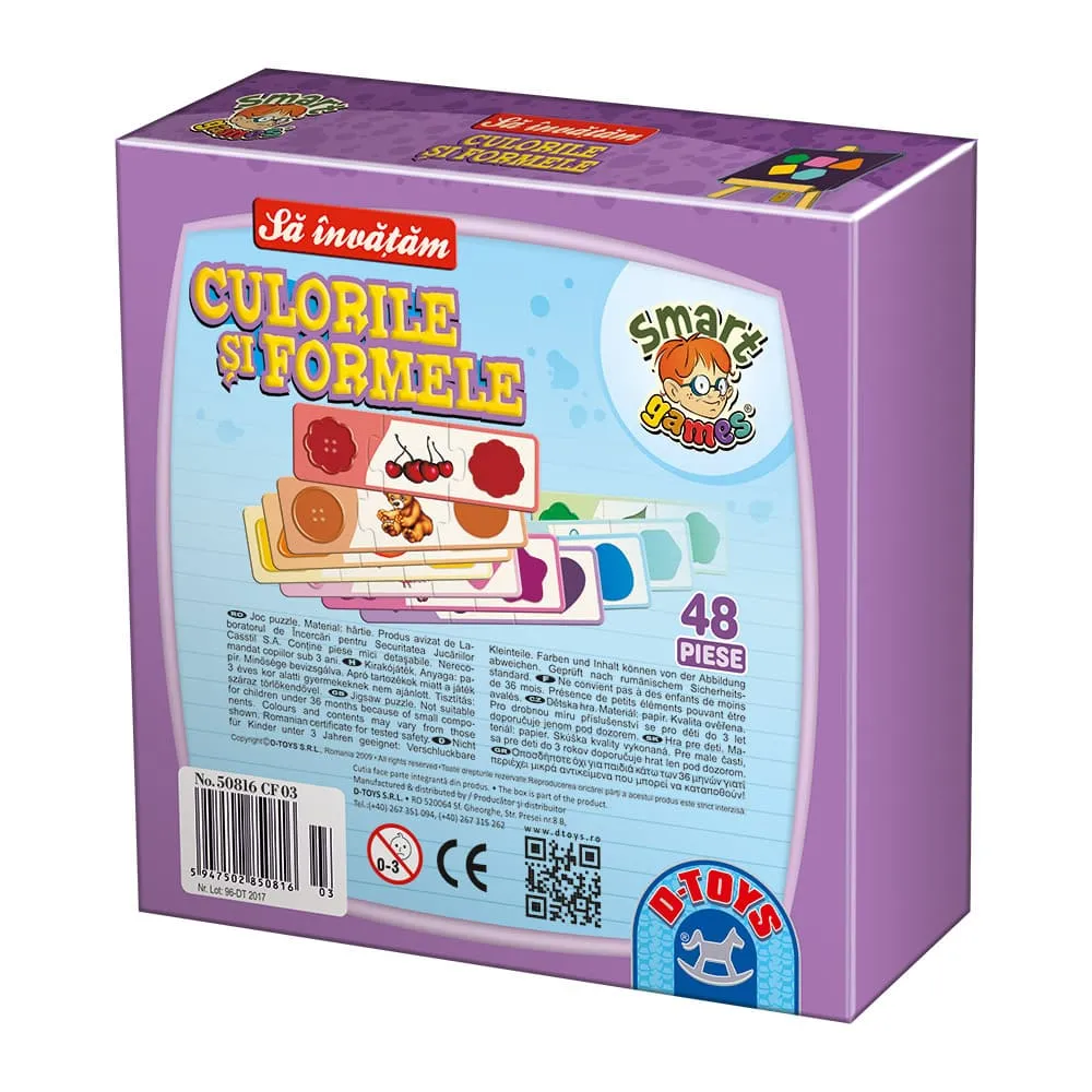 Joc Educativ Sa Invatam Culori si Forme, 1 cutie -D-Toys